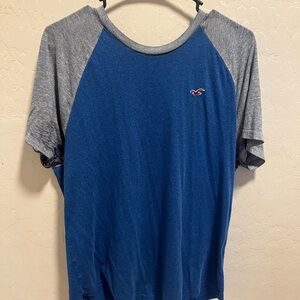 Hollister Blue and Gray Short Sleeve Tee